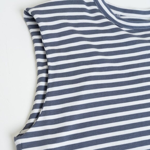Madewell Blue and White Striped Muscle Tee - Picture 8 of 12